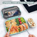 Bento Box Adult Lunch Box, Bento Lunch Box Containers, 50-Oz Bento Box for Kids with Compartments, Sauce Container, Chopsticks and Spork, Green