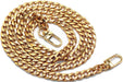 DIY Iron Flat Chain Strap Handbag Chains Purse Chain Straps Shoulder Cross Body Replacement Straps with Metal Buckles (47", Gold)