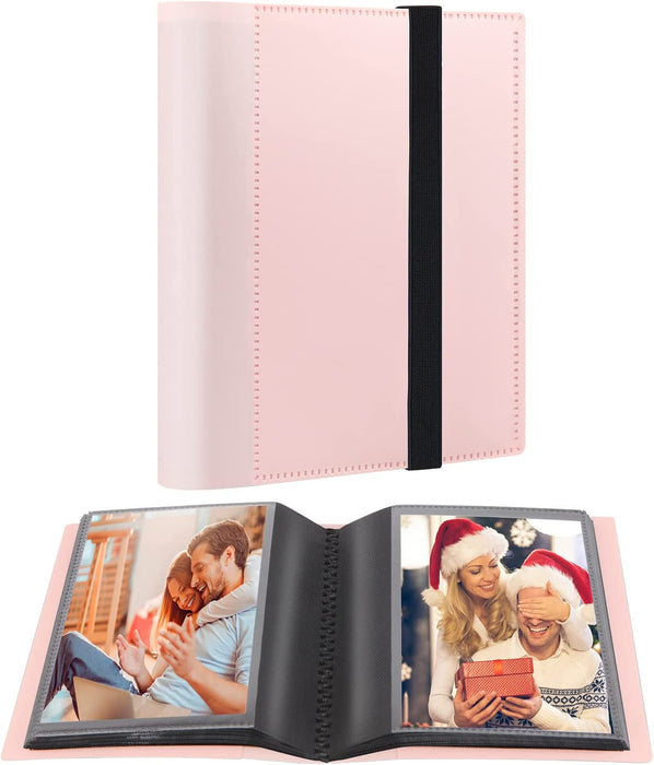 Small Photo Album 4X6 Photos Black Inner Page with Strong Elastic Band, Each Small Album Holds 64 Photos, 4X6 Mini Book Photo Pictures Album Birthday Christmas Photo Albums Wedding Anniversary (Black)