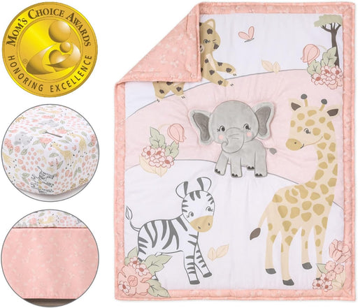 The Peanutshell Crib Bedding Set for Baby Girls, Wildest Dreams, 3 Pieces