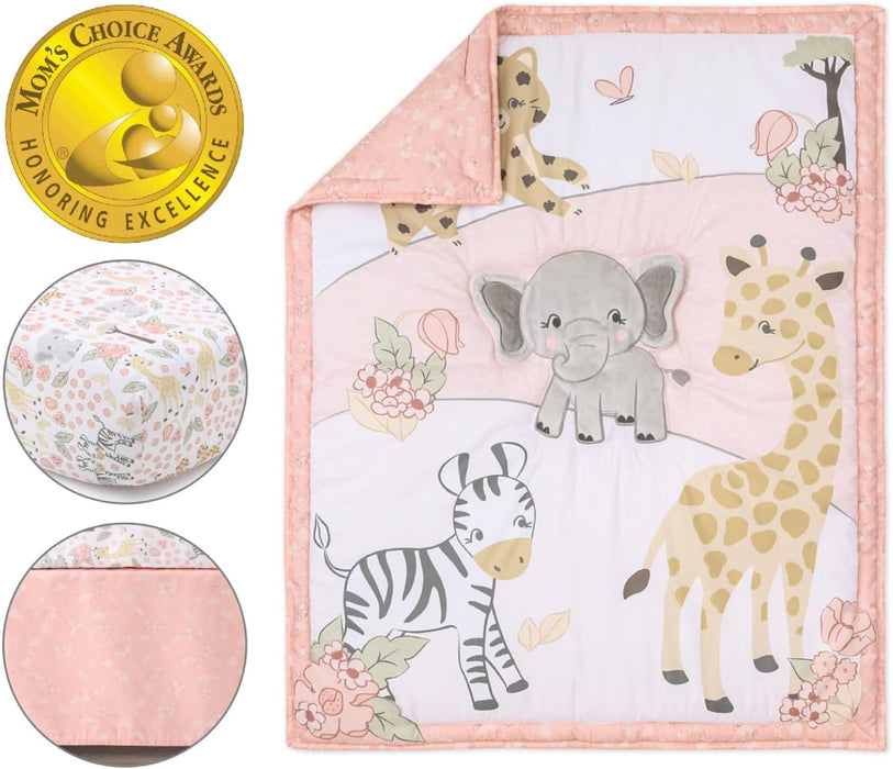 The Peanutshell Crib Bedding Set for Baby Girls, Wildest Dreams, 3 Pieces