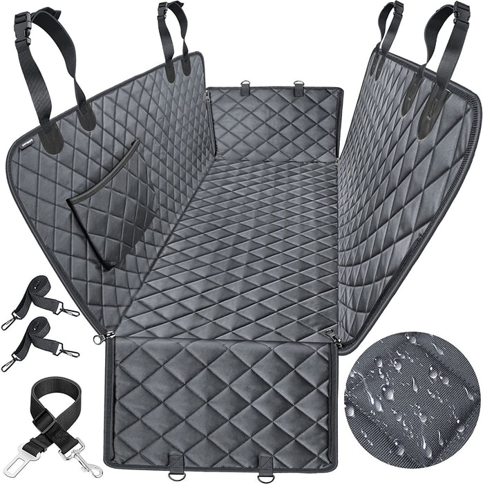 Dog Seat Cover Car Seat Cover for Pets 100% Waterproof Pet Seat Cover Hammock 600D Heavy Duty Scratch Proof Nonslip Durable Soft Pet Back Seat Covers for Cars Trucks and Suvs