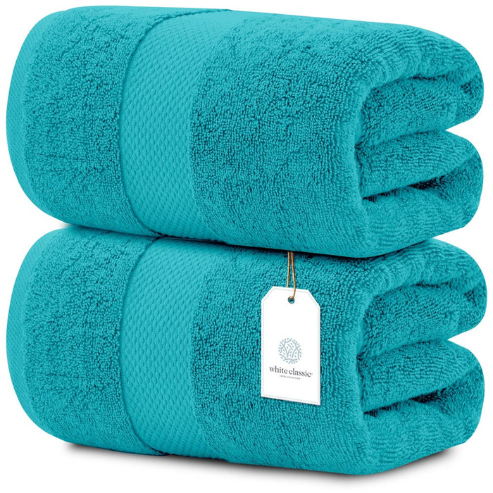 Luxury Bath Sheet Towels Extra Large 35X70 Inch | 2 Pack, Aqua