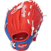 Rawlings Players Series Baseball Glove W/ Ball, 9.5 Inch, Red/Navy, Right Hand Throw