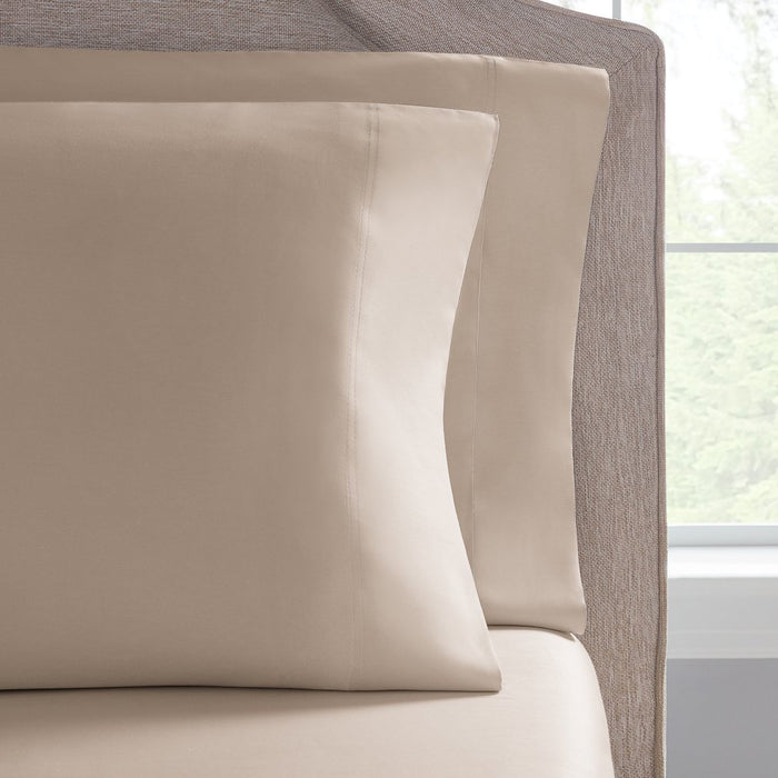 Hotel Style 800 Thread Count Cotton Rich Sateen Bed Sheet Set, Full, Beige, Set of 6