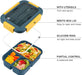 Bento Box, Bento Box for Adults, 49 OZ 3 Compartments Bento Lunch Box with Spoon & Fork, Leakproof Bento Box, Microwave Safe