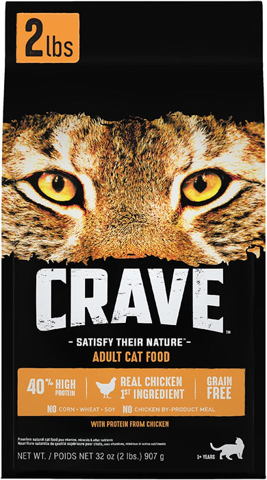 CRAVE Grain Free Indoor Adult High Protein Natural Dry Cat Food with Protein from Chicken & Salmon, 10 Lb. Bag