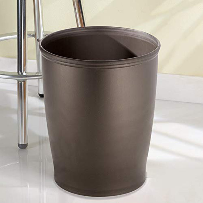Idesign Kent round Plastic Garbage Wastebasket,– 8.35" X 8.35" X 10", Bronze