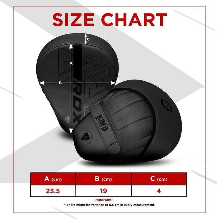 RDX Focus Boxing Punch Mitts, Punching Target, Punching Pad Maya Hide Leather Training Pads, Black