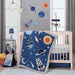 Milky Way Blue/Silver Rocket Ship Nursery Lamp with Shade & Bulb