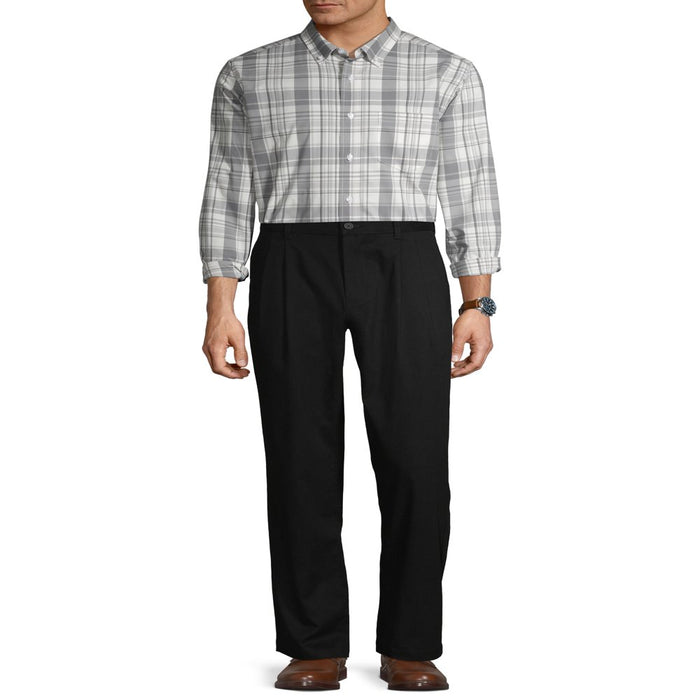 George Big Men'S Pleated Front Wrinkle Resistant Pants