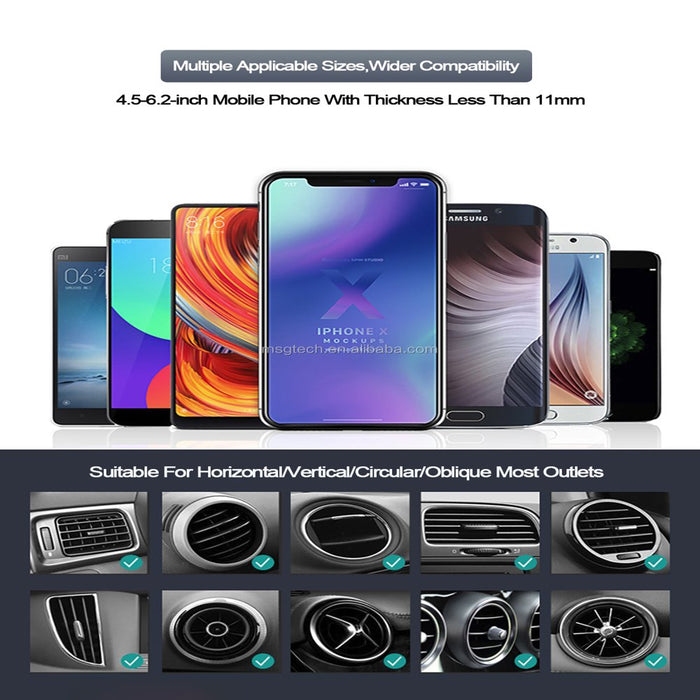 SKONYON Phone Car Holder with Stronger Vent Clip, Hands Free Cell Phone Holder for Car, Universal Air Vent Car Phone Mount 2021 Upgraded