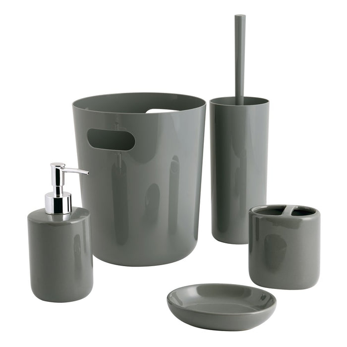 Mainstays Basic Ceramic Toothbrush Holder Light School Grey
