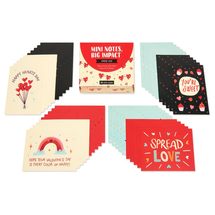 Valentine Cards for Kids Classroom, Spread Love Valentines (40-Count), 2.5" X 3.5"
