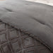 Queen Size Comforter Set Diamond Tufted Design, Lightweight Microfiber Bedding Set, Soft and Fluffy Bed Comforter for All Seasons, Dark Grey