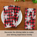 Wusikd Snowflakes Buffalo Plaid Cloth Napkins Set of 6 Winter Christmas Dinner Napkins Solid Washable Reusable Polyester Table Napkins Oversized 20"X20" with Hemmed Edges for Home Weeding Decoration