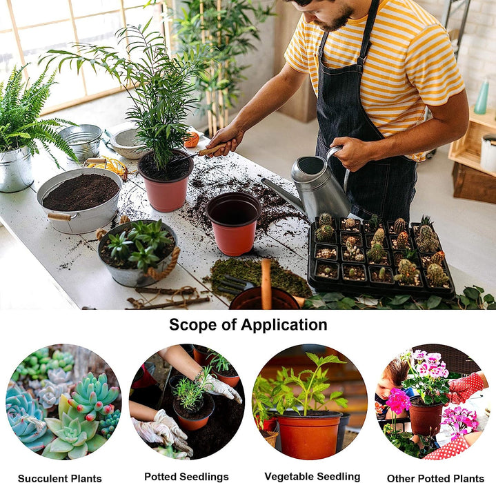 110 Pcs 4" Plastic Plants Nursery Pot,Seed Starting Pots