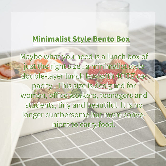 Bento Lunch Box for Adults & Kids,Leakproof Bento Box Containers,2-In-1Compartment with Spoon and Fork,Bpa-Free,40 OZ Capacity