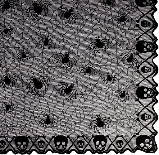 2 Pack Halloween Tablecloth, 54 X 72 Inch Rectangular Polyester Lace Tablecloth, Black Spider Web Lace Table Cover for Halloween Party, Scary Movie Nights, Halloween Table Decorations