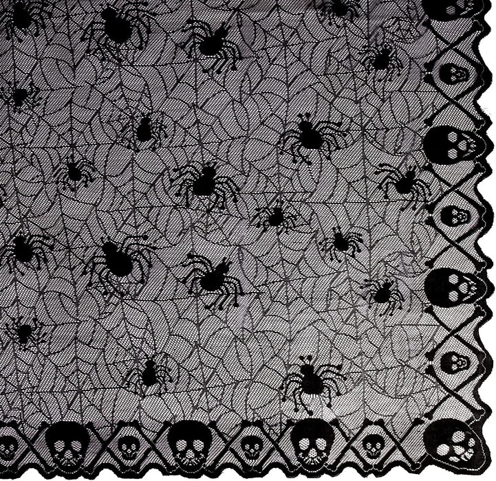2 Pack Halloween Tablecloth, 54 X 72 Inch Rectangular Polyester Lace Tablecloth, Black Spider Web Lace Table Cover for Halloween Party, Scary Movie Nights, Halloween Table Decorations