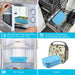 Bento Lunch Box - Leak-Proof 3 Compartment Lunch Containers for Adults and Kids Bpa-Free and Dishwasher Safe Bento Box with Spoon, Fork & Knife(Light Blue)