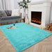 Ultra Soft Fluffy Area Rug for Bedroom Living Room Home Decor, Plush Shaggy Rug for Playroom Dorm Room, Upgraded Furry Rugs for Teen Girls Kids Room Decor, Nursery Rug, 4X6 Feet Teal Blue