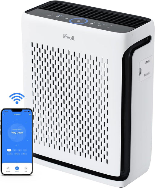 Air Purifiers for Home Large Room Bedroom up to 1110 Ft² with Air Quality and Light Sensors, Smart Wifi, Washable Filters, HEPA Filter for Pets, Allergy, Dust, Vital 100S / Vital 100S-P, White