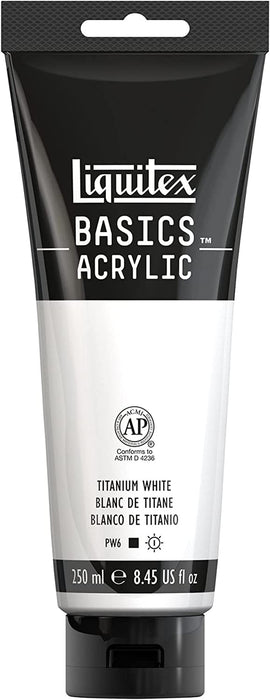 Liquitex BASICS Acrylic Paint, 250Ml (8.5-Oz) Tube, Titanium White