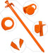 USA 12 Inch Multiuse Heavy Duty Steel Tent Stakes Tarp Pegs Camping Stakes for Outdoor Camping Canopy and Tarp with 4 Ropes 10FT Length(Orange)