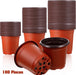 100 Pieces Plastic Plant Nursery Pots Reusable Plant Seeding Nursery Pot Flower Plant Containers Seed Starting Pots for Gardens, 3 Sizes (Brown)