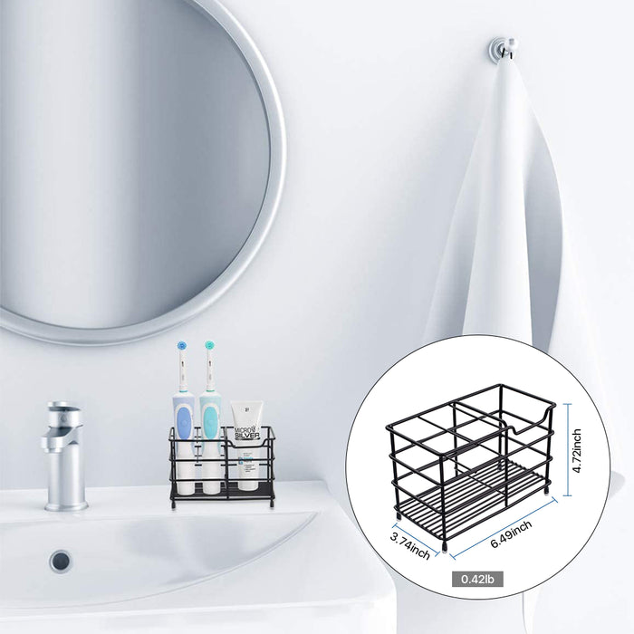 Toothbrush Holder and Bathroom Accessories Black 5 Slots Tooth Brushes Holder