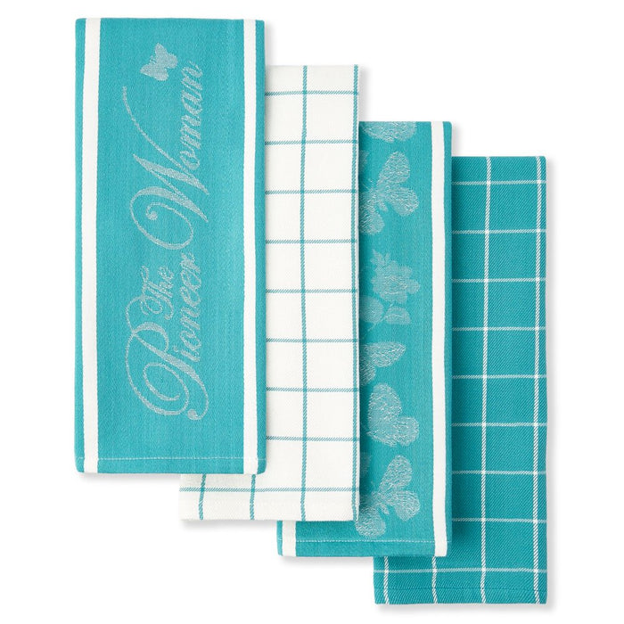 The Pioneer Woman Butterfly Kitchen Towel Set, Blue, 16"W X 28"L, 4 Piece