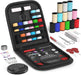 Sewing Kit Gifts for Women, Mom, Traveler, Adults, Beginner, Emergency, Sewing Supplies Accessories with Scissors, Thimble, Thread, Sewing Needles, Tape Measure Etc (Black, S)