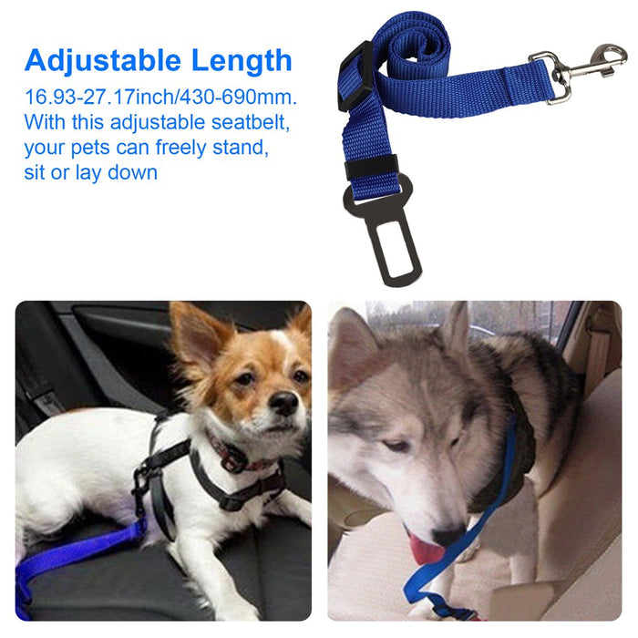 2X Cat Dog Pet Safety Seatbelt Seat Belt Adjustable Harness Lead for Car Vehicle