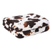 Homesmart Brown Cow Print Throw Blanket Warm and Cozy Coral Fleece Animal Print