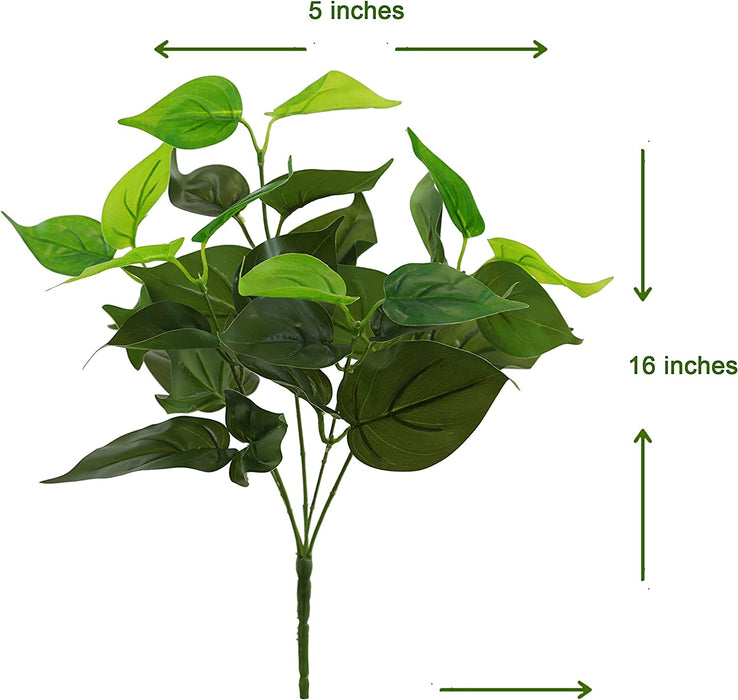 Season’S Need Artificial Plants Greenery Bush, Pack of 2 Fake Shrubs Simulation Indoor outside Hanging Planter Home Garden Décor, Porch Window Box Decorating (Heart Leaf Philo)