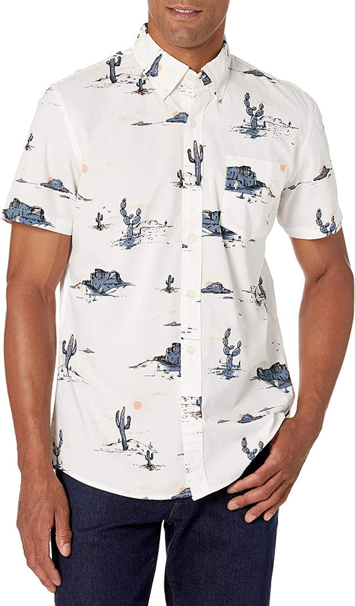 Men'S Standard-Fit Short-Sleeve Printed Poplin Shirt