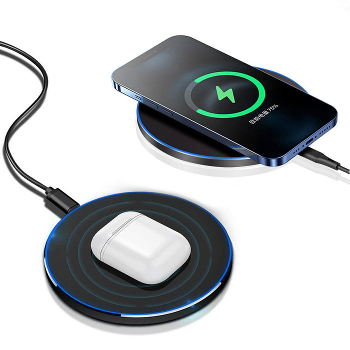 Wireless Charger for Apple Samsung Mobile Phones Aluminum Alloy Disc Wireless Charger QI 10 W Fast Charging