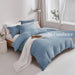 Duvet Cover Queen Size - Super Soft Haze Blue Duvet Cover Set 3 Piece 100% Washed Microfiber Bedding Set with Zipper Closure, 1 Duvet Cover 90X90 Inches and 2 Pillow Shams