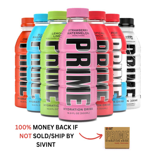NEW FLAVOR! Prime Hydration Drink Variety Pack - 16.9 Fl Oz 7 Pack Packaged by Sivint