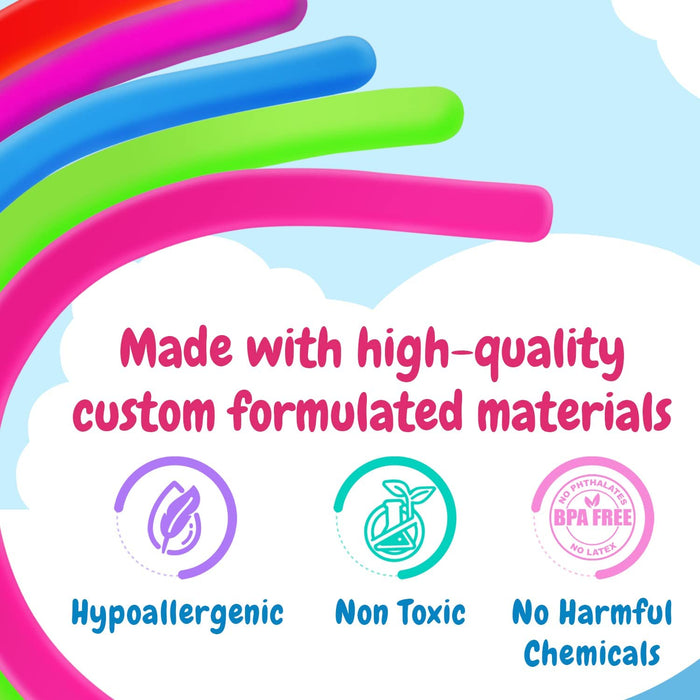 Impresa - 5 Pack Original Stretchy Fidget Sensory Toys for Kids and Adults - Monkey Noodles - Stretches from 12 Inches to 8 Feet (Bpa/Phthalate/Latex-Free)