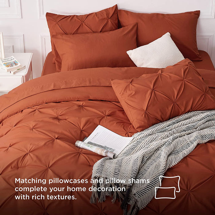 Bedsure Full Size Comforter Sets - Bedding Sets Full 7 Pieces, Bed in a Bag Burnt Orange Bed Sets with Comforters, Sheets, Pillowcases & Shams,Adult & Kids Bedding