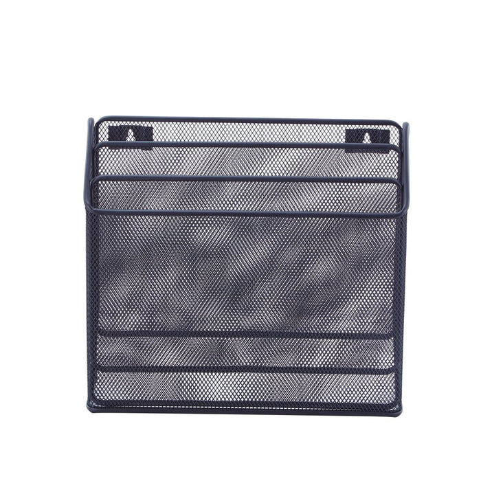 Pen + Gear,Desktop Organizers, Metal Mesh Desk Organizer with Hook,Black, 3 Compartments,