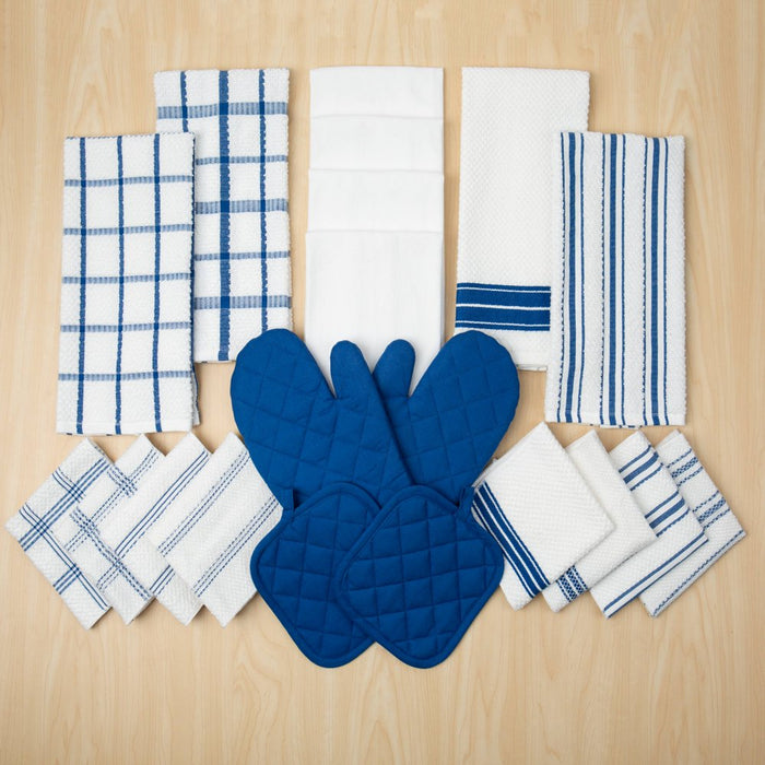 Mainstays, 20 Piece Set, Terry & Flat Kitchen Towel, Dish Cloth, Flour Sack, Oven Mitt, Pot Holder