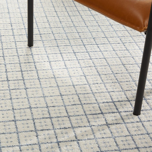 Wanda June Home Squares with Fringe Area Rug, Blue, 5'2" X 7'2" by Miranda Lambert