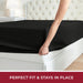 Queen Fitted Sheet - Deep Pocket Cooling Sheets up to 16 Inch - Hotel Luxury Bedding - Softest Sheets - Wrinkle, Fade, Stain Resistant - 1 Single Queen Fitted Sheet Only (Queen, Black)