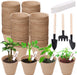 3” Peat Pots Seedling Pots Plant Starters Bulk 100 Pack Seed Starter Pots Biodegradable Kits with 100 Pcs Plant Labels, 3 Pcs Mini Seedling Tools for Garden Germination Nursery Pot