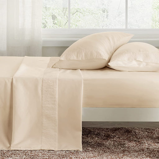 Bedsure Full Size Sheet Sets - Soft 1800 Sheets for Full Size Bed, 4 Pieces Hotel Luxury Beige Sheets Full, Easy Care Polyester Microfiber Cooling Bed Sheet Set
