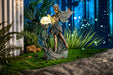 Large Garden Fairy Outdoor Statue, Solar Garden Sculptures & Statues with Crackle Glass Globe, Bronze Patina Garden Art for Lawn Patio Yard Decor 13.2 Inch