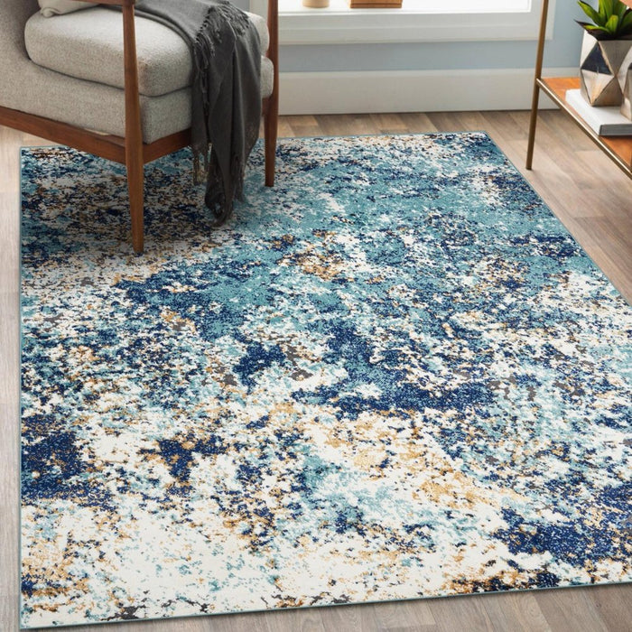 Modern Abstract Area Rug - Blue 8X10